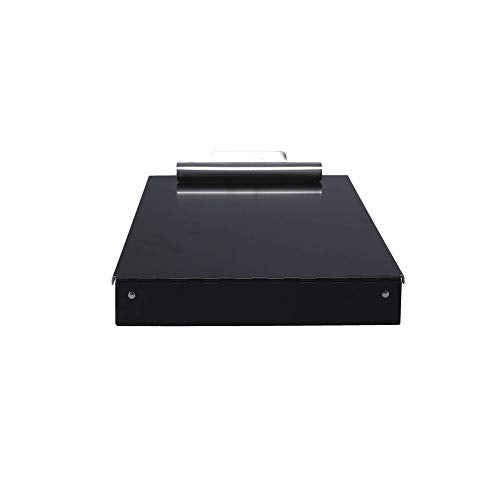 Saunders Metal Clipboard with Storage, Black Dual Layer Nursing Clipboard Folio, Letter Size Paper Organizer, Steel Clip with Self Locking Latch, Form Holder for Office, School & Work - Made in USA