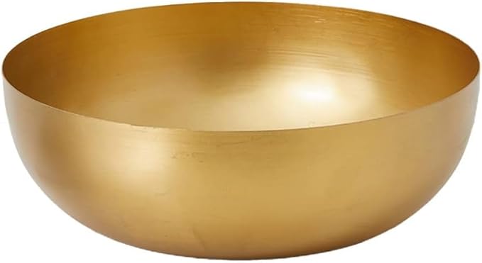 Serene Spaces Living Vintage Gold Decorative Iron Bowl, Table Centerpiece, Fruit Bowl, Floating Candle-Holder, Flower Bowl Vase, Potpourri, Catchall, Dining Table, 12" Diameter & 4" Tall, Set of 6