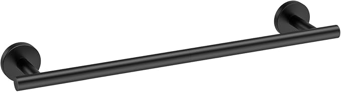 USHOWER Matte Black Towel Bar, 14-Inch Towel Rack for Bathroom Wall Mounted, Thicken SUS304 Stainless Steel Towel Rod Modern Home Decor (Total Length 16-Inch)