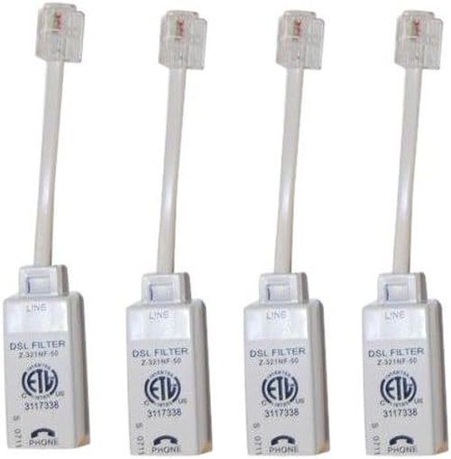 ScreenBeam Inline DSL Phone Filters - Universally Compatible 4 Pack | White