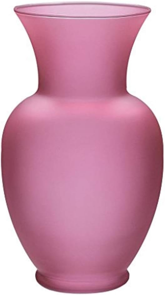 Floral Supply Online 10 5/8" Spring Garden Vase and Flower Guide Booklet- Decorative Glass Flower Vase for Floral Arrangements, Weddings, Home Decor or Office. (Pink)