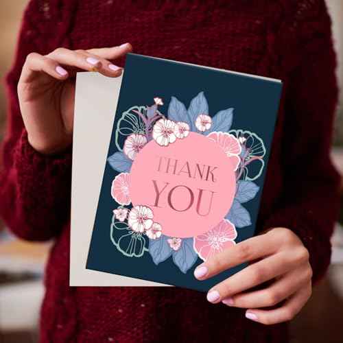 56 Bulk Thank You Cards, Assorted Thank You Cards with Envelopes, Matching Stickers and Storage Box - 5 x 7 Inch Blank Thank You Greeting Cards