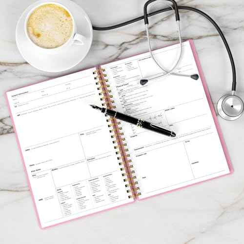 H&P Notebook - Medical History and Physical Notebook for Medical Professionals and Students, Inclusive Medical Terminology, Fits in White Coat, 100gsm Thick Paper, A5(5.9 x 8.6 inches) (Pink)