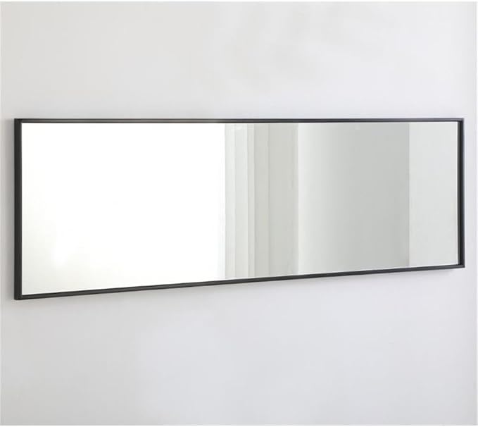 Elegant Decor Monet 60" x 18" Rectangle Metal Frame Mirror in Black