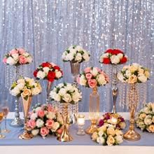 Flower Centerpieces for Wedding Tables: Wedding Table Decorations Red & White Flower Balls Centerpieces for Engagement Cerebration Party Center Pieces 6 Packs