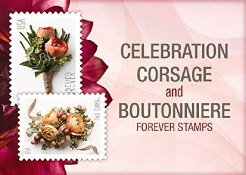 USPS Forever Stamp - Celebration Corsage & Boutonniere Combo | 1 Sheet Each