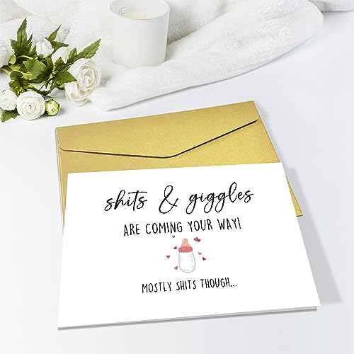 Funny Baby Shower Congrats Card for New Parents, Pregnancy Announcement Gift for Family Friends, Hilarious Newborn Hello Card