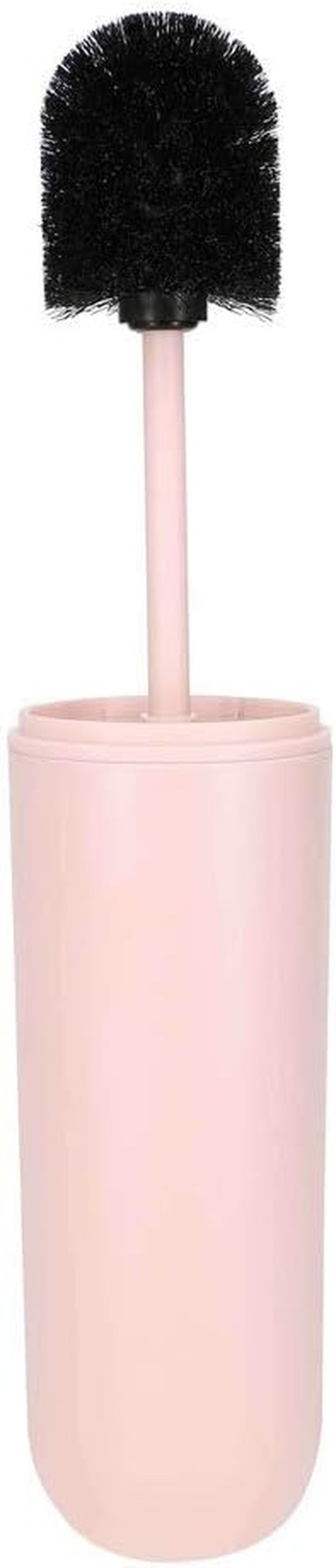 iDesign Cade Toilet Bowl Brush Set - Blush Bathroom Cleaning Tool with Holder (2 Pack)