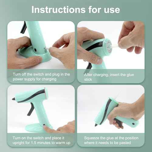 Glue Gun Cordless Rechargeable with 30 Glue Sticks, Hot Glue Gun and Sticks Set Fast Preheating Hot Melt for School Crafts DIY Arts and Quick Home Repairs