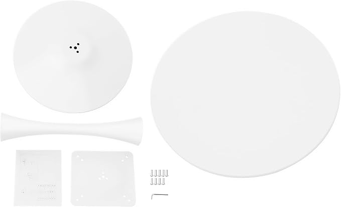 Round White Dining Table Modern Kitchen Table with Pedestal Base in Tulip Design, Mid-Century Leisure Table for 2 to 4 Person,for Kitchen, LivingRoom, Restaurant, Office, Cafe(31.49inches)