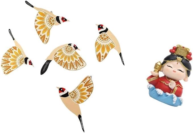 Fenteer Wooden Bird Wall Art Decorative Ornament Wall Decor Resin Material Smooth Texture Suitable for Living Room Bedroom Kitchen Study Dining Area Cafe Book