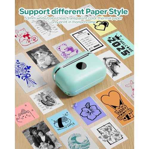 Sticker Maker for Kids, Mini Sticker Printer Printpod Pocket Portable Thermal Printer with 6-Roll Paper, Bluetooth Inkless Sticker Maker Machine for Gift, School Essentials, DIY Scrapbook, Note Taking