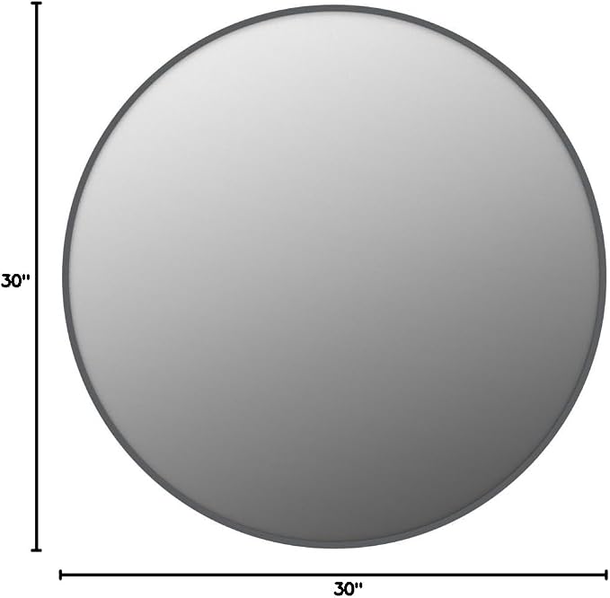 Antok 30 Inch Round Mirror for Wall, Round Bathroom Mirror, Circle Wall Mirrors with Black Metal Frame, Circle Mirrors Suitable for Wall, Bathroom, Vanity, Living Room, Entryway