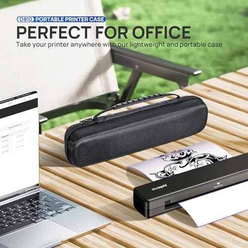 POLONO Carrying Case Compatible with POLONO D810 Portable Printer, Bluetooth Thermal Printer, Carrying Storage Bag for D810 Portable Printer 8.5"x11", USB Cable and Accessories, Case Only, Black