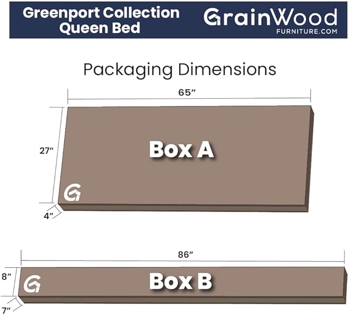 Grain Wood Furniture Greenport Solid Wood Platform Bed, Queen Size, Brushed Driftwood