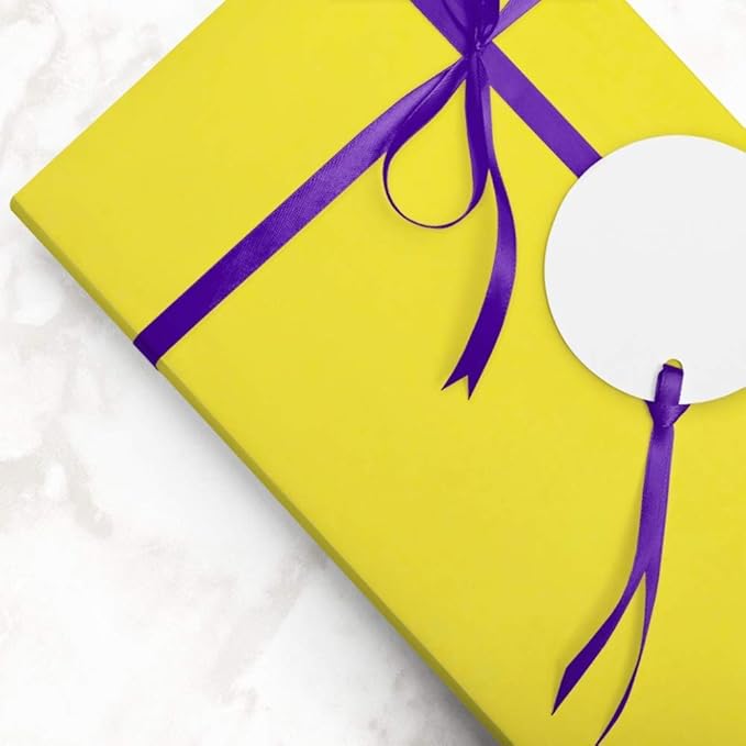 JAM Paper Gift Wrap - Matte Wrapping Paper - 50 Sq Ft Total (30 in x 10 Ft Each) - Matte Yellow - 2 Rolls/Pack