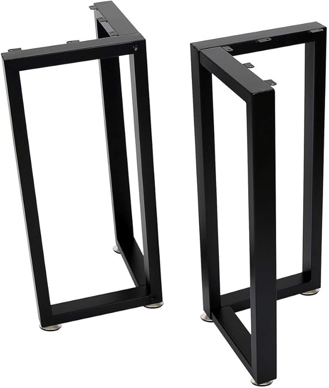 TIEOU Metal Legs for Table V Shape 28" H Tall Metal Black Table Leg Heavy Duty Industrial Desk Legs Set of 2