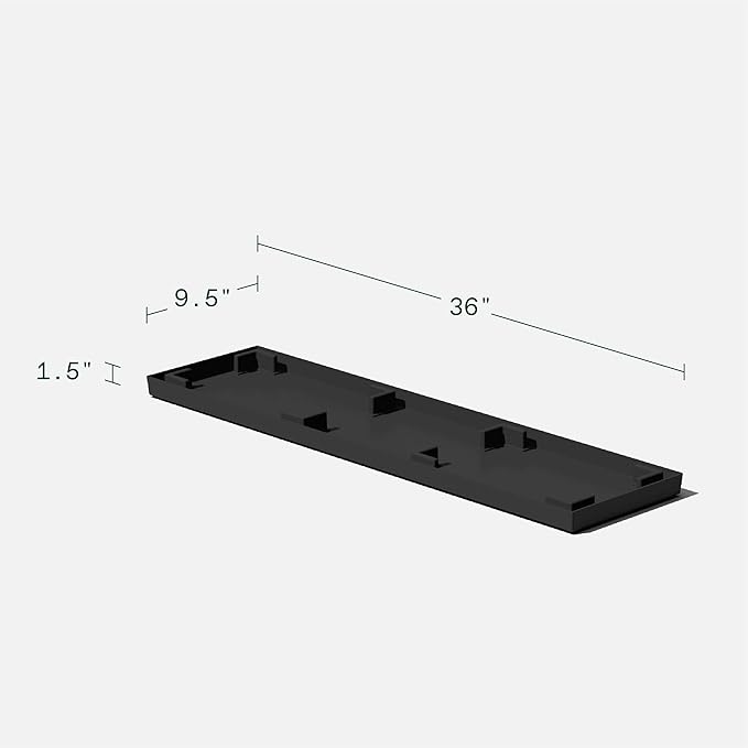 Veradek Midori Long Trough Planter (Black, 39 inch - 2 Pack with 2 Saucer Trays)