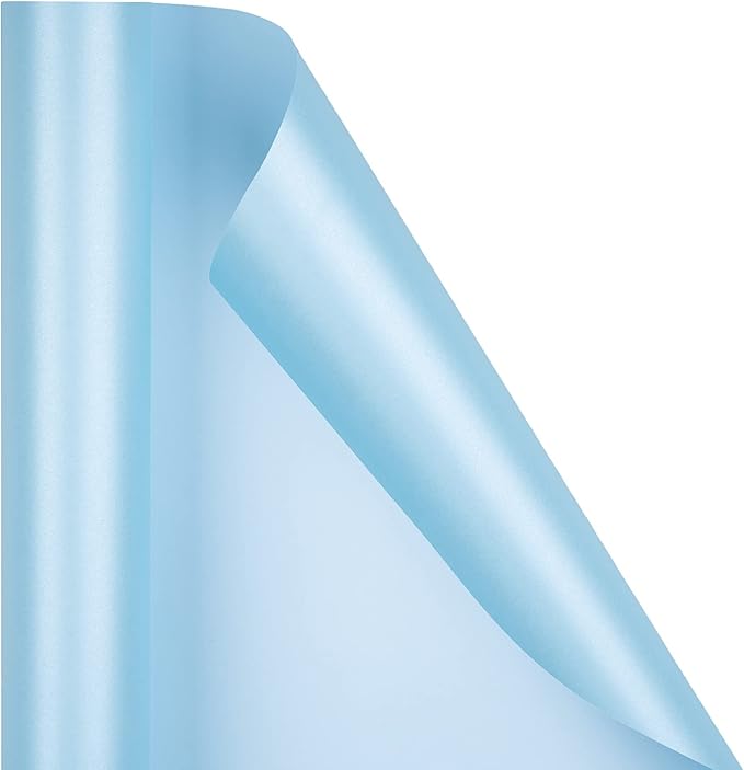 RUSPEPA Blue Matte Wrapping Paper - Solid Color Pearly - lustre Paper Perfect for Wedding, Birthday, Christmas, Baby Shower -17 Inches X 32.8 Feet