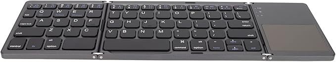 Gugxiom Foldable Wireless Keyboard with Touchpad, Foldable Design 63 Keys BT 3.0 Keyboard for Smartphone Tablet Laptop Travel, Mute, Pocket Size, USB Charging (Dark Gray)