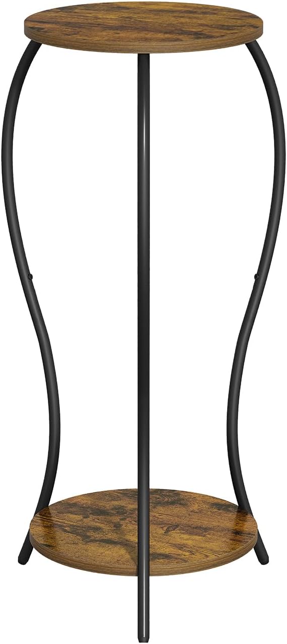 Plant Stand Indoor, 2 Tier Round Tall Plant Stand, Flower Pot Stand, Plant Shelf Rack, Corner Plant Stand for Planter Garden Balcony Patio Living Room, Retro