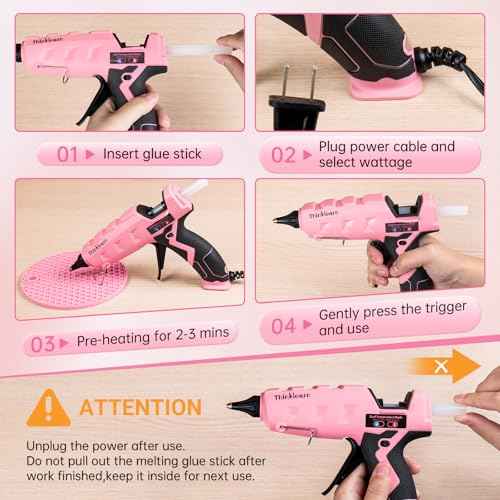 THINKLEARN Hot Glue Gun Full Size, 60/100W Dual Power Glue Gun with 15 Glue Sticks(7/16''), Heavy Duty Large Glue Gun Kit, Hot Glue Gun and Sticks Set for Crafts, Arts, DIY and Home Repairs