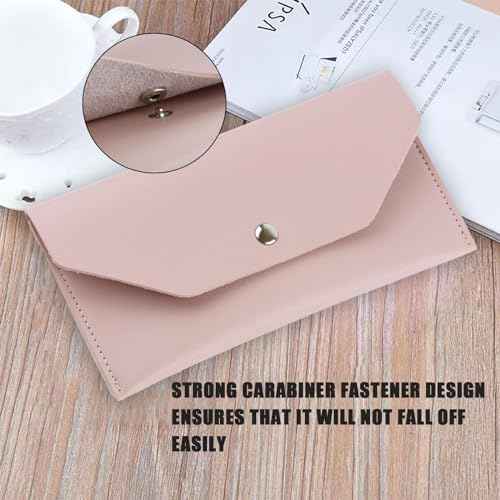 Cash Envelope Wallet, Reusable Envelope Wallet, Men's and Women's Genuine Leather Cashs Wallets, Money Envelopes for Cashs for Bill Planner£¨Pink£©