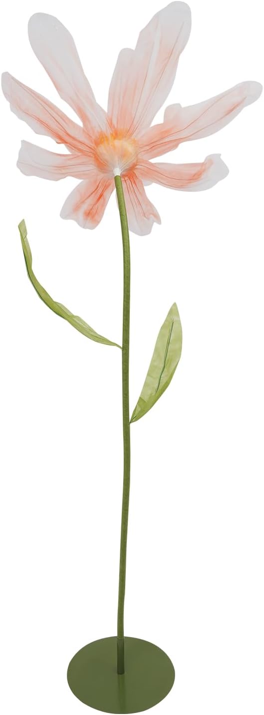 3Pcs Wedding Artificial Daisy Flowers Giant Artificial Paper Flowers Artificial Daisy Flower 3-Head Giant Fake Flowers with Standing Stems and Base for Wedding Wall Party Decor