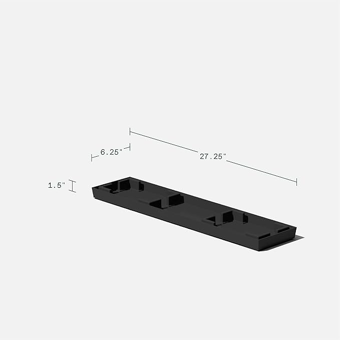 Veradek Midori Long Trough Planter (Black, 31 inch - 2 Pack with 2 Saucer Trays)
