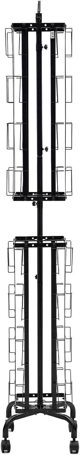 VEVOR Greeting Cards Display Rack - 32 Pocket Rotating Brochure Stand with 360° Spin & Lockable Wheels
