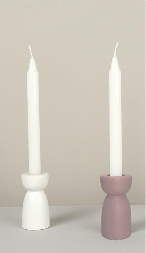 Candlestick Holders, Ceramic Purple Taper Candle Holder Candlelight Stand Candleholder, Modern Boho Candle Holders for Desktop Table Setting Dining Bathroom Wedding Decoration,2 Pack