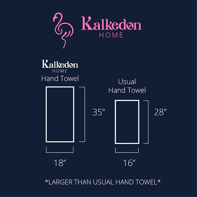 Organic Turkish Cotton Hand Towels for Bathroom | Oversized - 17 x 35 Inches | Large Soft Plush Fluffy Highly Absorbent Towels for Kitchen, Hand and Face (Green, Hand Towel)