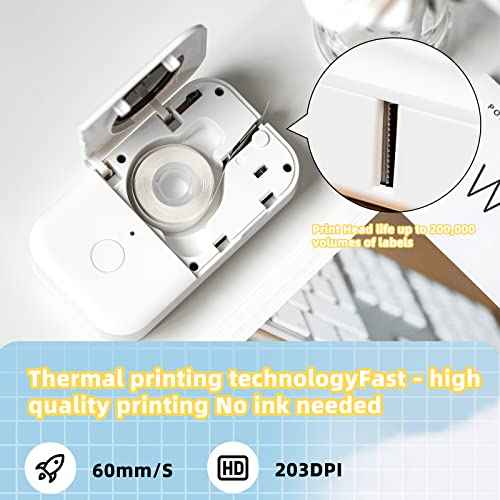 Phomemo Label Maker Machine with Tape D30 Label Printer-with 3 Roll Adhesive Label,Bluetooth Label Maker Small Portable Sticker Maker Compatible with iOS&Android White