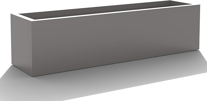 Casaphoriar Metal Planter Box 36"x9"x9", Rectangular Planter and Drainage Holes, Perfect for Outdoor Patio and Balcony Decor, Grey