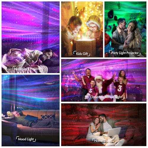 Star Projector Galaxy Light Projector with 33 Lights, Bluetooth 5.0 Speaker, Sound Machine Night Light, Smart WiFi Aurora Projector with IR Remote, Timer for Kid Adult Bedroom/Ceiling/Party
