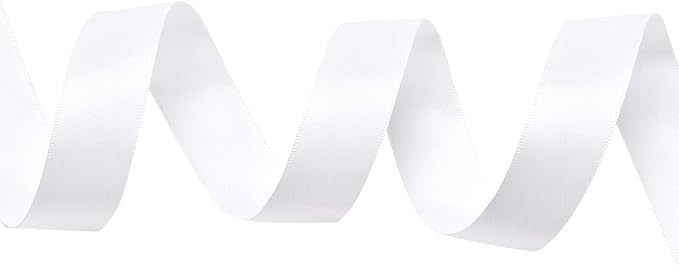 YAMA Double Face Satin Ribbon - 7/8" 25 Yards for Gift Wrapping Ribbons Roll, White