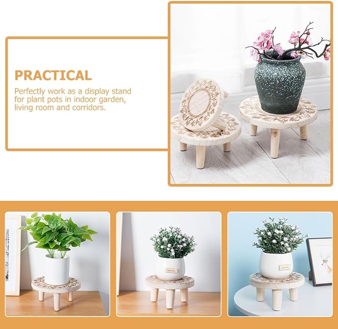 Wooden Mid Modern Plant Stand Potted Plants Riser Shelf for Balcony and Home Decor Decorative Holder for Indoor and Outdoor Use