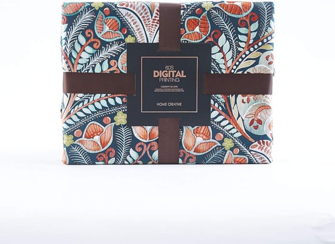 VM VOUGEMARKET Medallion Duvet Cover Set King Boho Paisley Print Bedding Set 3 Pieces Sateen Cotton Rustic Bohemian Comforter Cover with Zipper Ties