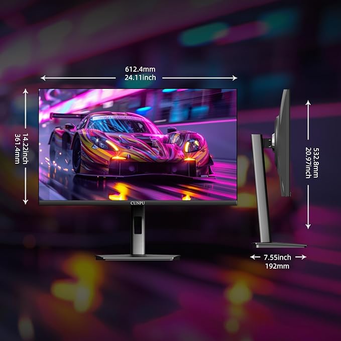 27 Inch QHD 2560x1440 Gaming Monitor, 180Hz (200Hz OC) 1ms GTG Fast IPS, 450cd/㎡ Brightness, 93% DCI-P3, G-Sync & FreeSync, Tilt Stand, DP/HDMI