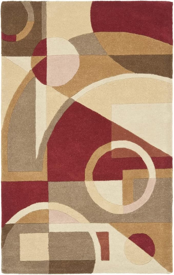 SAFAVIEH Rodeo Drive Collection X-Large Area Rug - 11' x 15', Beige & Multi, Handmade Mid-Century Modern Abstract Wool, Ideal for High Traffic Areas in Living Room, Bedroom (RD845A)