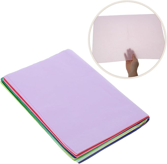 VICASKY 100 Pcs Tissue Paper for Packing Ultra-Thin Craft Paper DIY Floral Bouquet Wrapping Holiday Decorations Color Mix