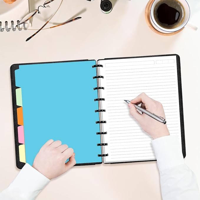 9 Disc Lined Paper Refills for Happy Planners - 100 Sheets/200 Pages Classic Size Lined Paper with 5 Sheets Dividers, 7" x 9.25"