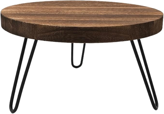 Wood Plant Stand Indoor Outdoor, 12'' Wooden Planter Stands Fit 5-15 Inch Pot, Plant Stool Flower Pot Stand Gardening Display Pedestals for Decor Living Room Balcony, Office, Patio