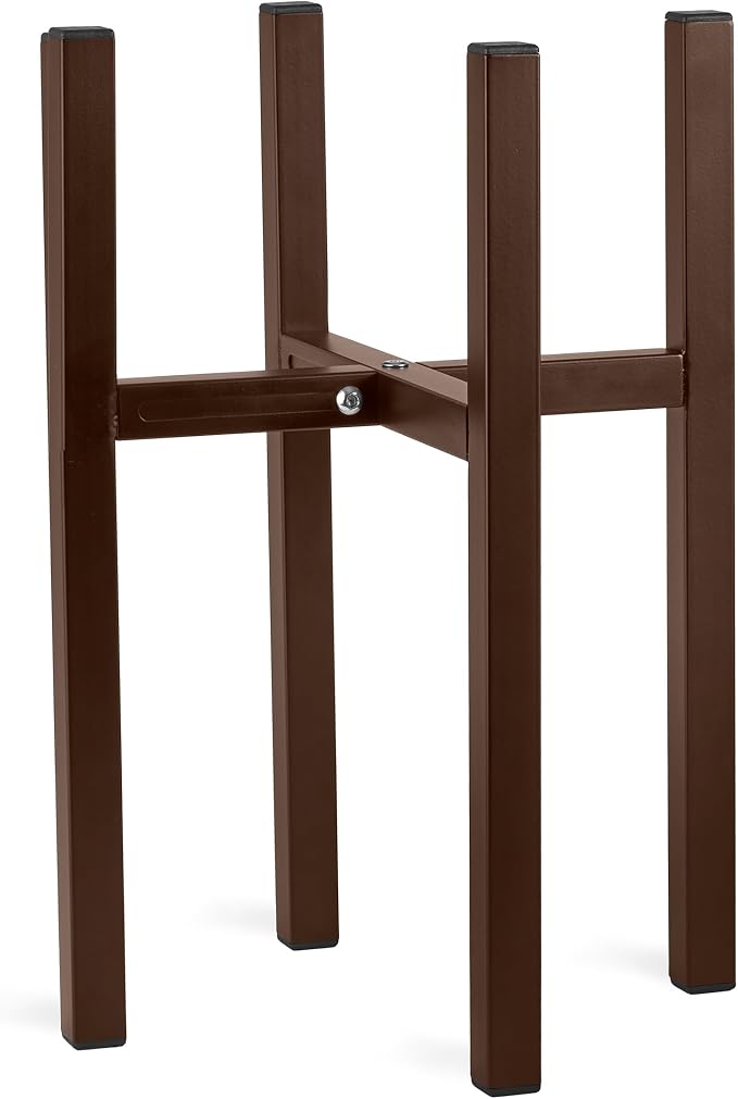 Sorbus Adjustable Metal Plant Stand – Mid Century Style Flower Pot Holder, 10 to 16 Inches Planter Stand for Modern Home Décor, Houseplants – Plant & Pot NOT INCLUDED (Brown, 1 Pack)