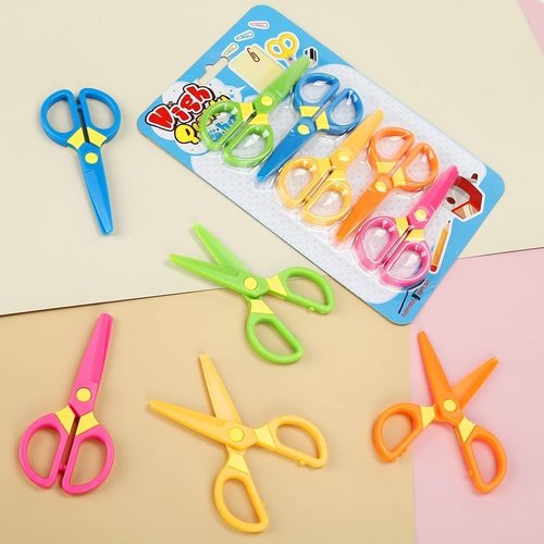 LovesTown Safety Scissors - 5 Pack Training Scissors for Kids Ages 3-5 | Develop Fine Motor Skills & Hand-Eye Coordination