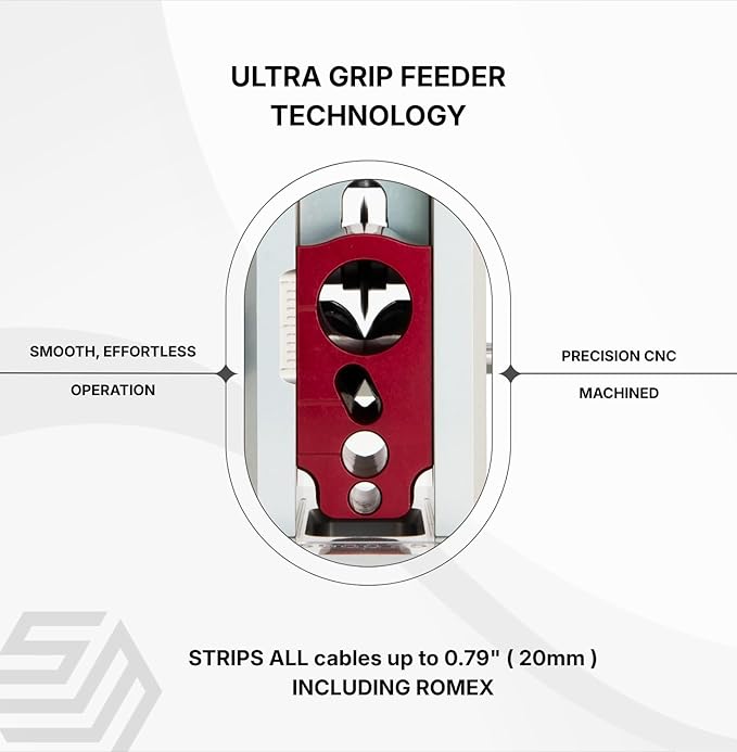 StripMeister Original Pro Drill-Powered Wire Stripper with ULTRA GRIP Feeder Jam-Free Performance Durable Portable Copper Wire Stripping Machine