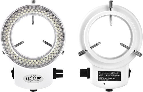 Microscope Light - 144 LED Adjustable Brightness for Stereo Microscopes | White