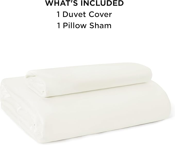 Bedsure Duvet Cover Twin/Twin XL Size - Soft Double Brushed Bedding Set for Kids & Adults, Zipper Closure, 2 Pieces, Includes 1 Duvet Cover (68"x90") & 1 Pillow Sham, NO Comforter, Ivory White