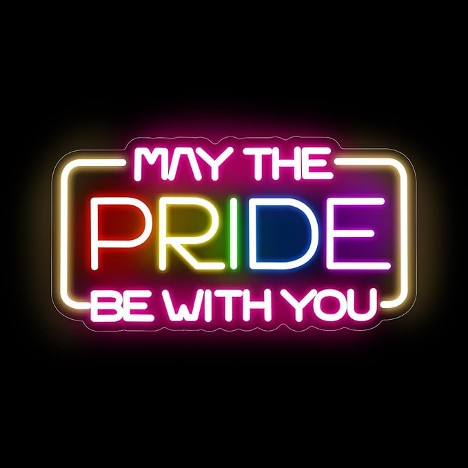 May The Pride Be With You Neon Sign, Pride Neon Light for LGBT Gay Bar Party Decorations, Rainbow Pride Sign, Love Wins Neon Sign for Bedroom Living Room Store Gay Bar Club Party Girls Gift