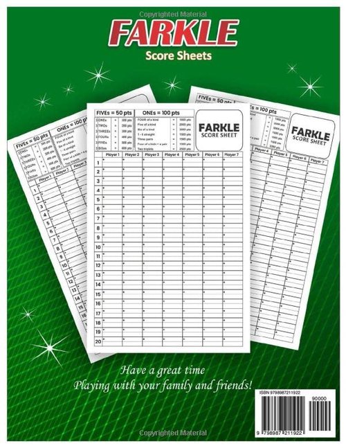 Farkles Score Sheets - Large Print Score Pads for Easy Scorekeeping | 8.5 x 11 Inches